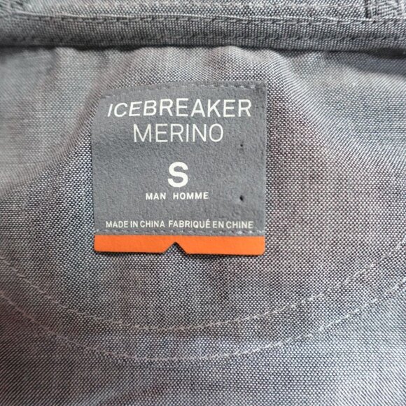 Icebreaker Merino Jacket Small Grey Blue  Anorak Wool Blend 1/4 Zip - Picture 3 of 10